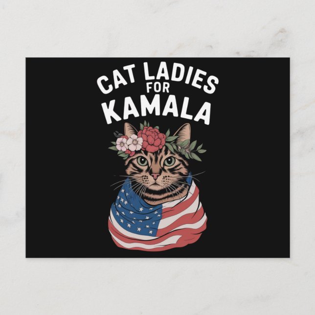 Postal Gato Damas De La Elección De Kamala Cat Lady Harri (Anverso)