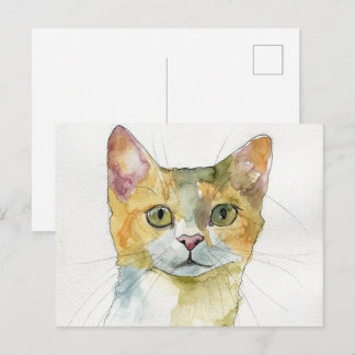 Postal Gato de acuarela