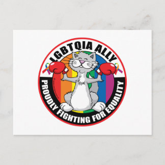 Postal Gato de aliado LGBTQIA