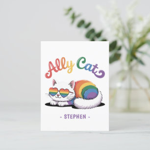 Postal Gato de Ally - Orgullo Gay Blanco (2)