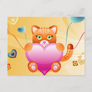 Postal Gato de amor