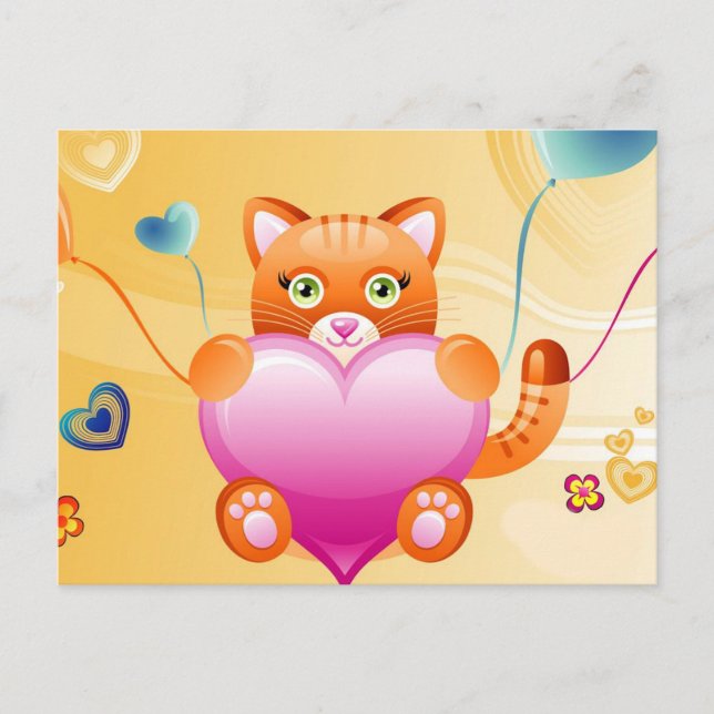 Postal Gato de amor (Anverso)