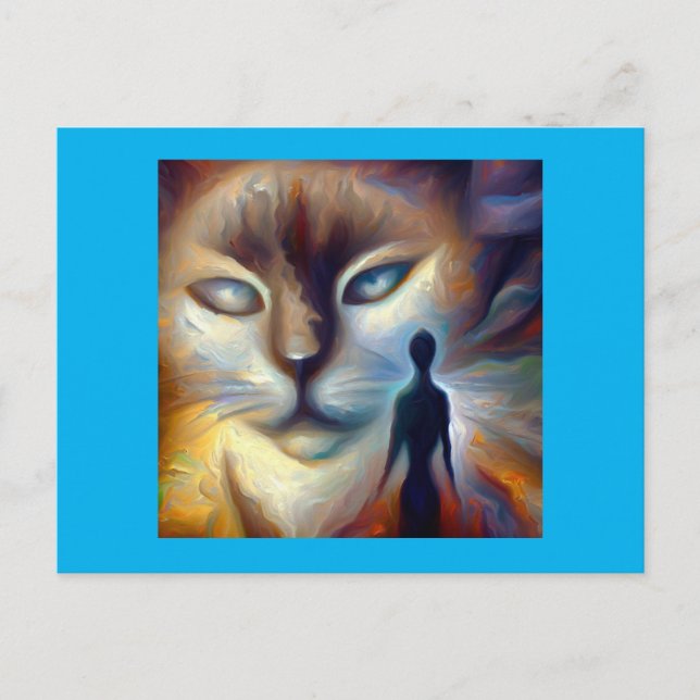 Postal Gato de animal espiritual 3 (Anverso)