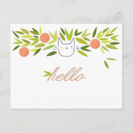 Postal Gato de árbol naranja