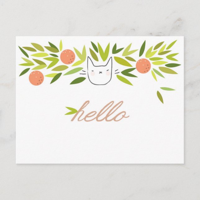 Postal Gato de árbol naranja (Anverso)