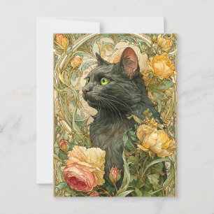 Postal Gato de Art Nouveau