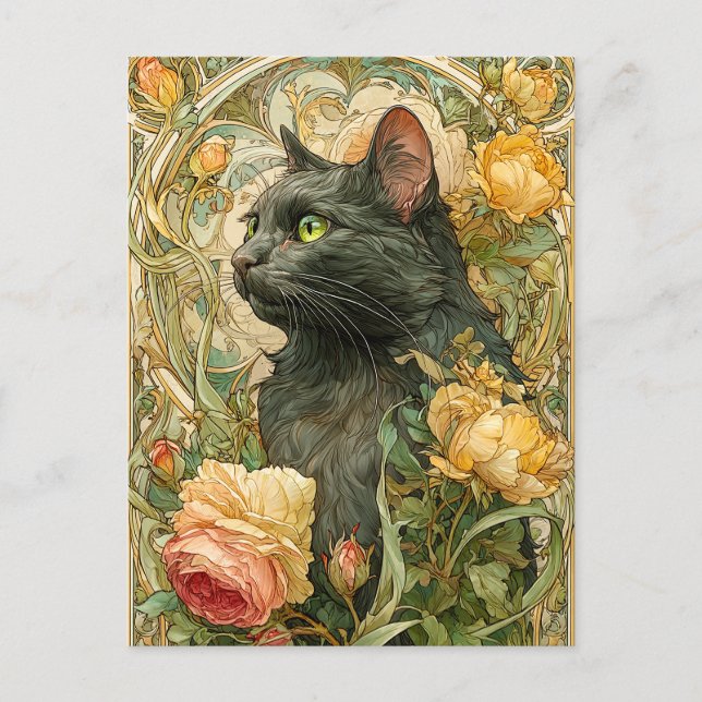 Postal Gato de Art Nouveau (Anverso)