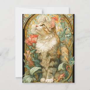 Postal Gato de Art Nouveau