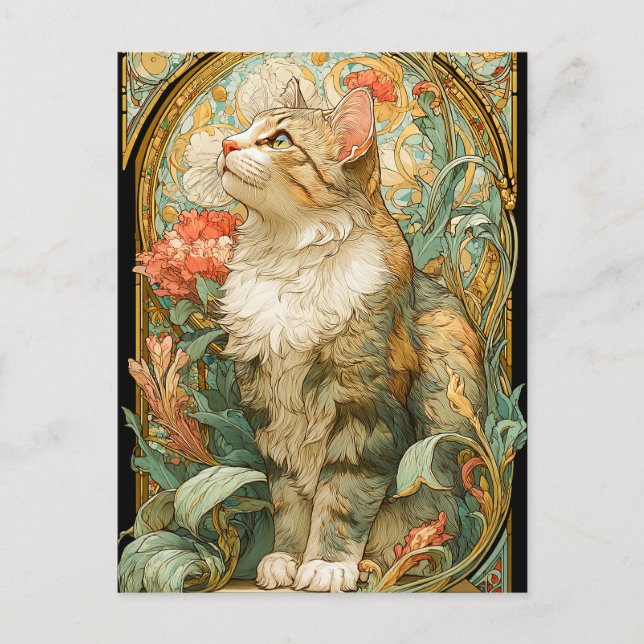 Postal Gato de Art Nouveau (Anverso)