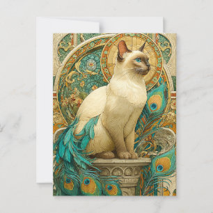 Postal Gato de Art Nouveau