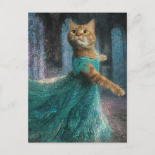 Postal Gato de baile adorable