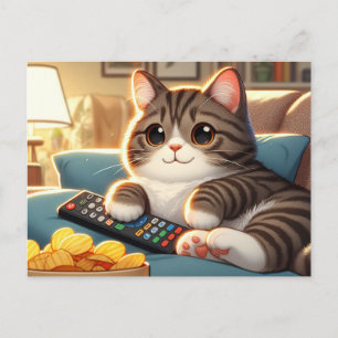 Postal Gato de batata de sofá adorable