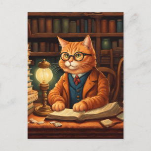 postal gato de biblioteca #15