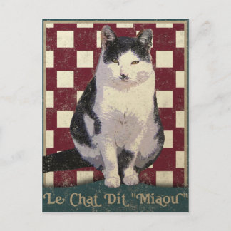 Postal Gato de bistró vintage