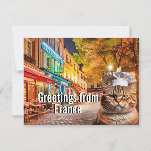 Postal Gato de Chef envía saludos desde Francia