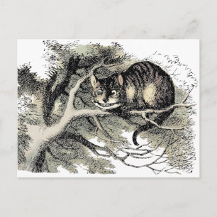 Postal Gato de Cheshire Alice en el país de las maravilla
