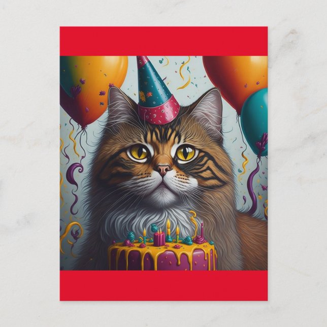 Postal gato de cumpleaños (Anverso)