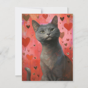 Postal Gato de Día de San Valentín cutáneo