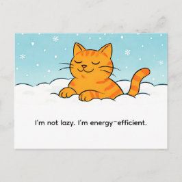 Postal Gato de dibujos animados lindo descansando en la n
