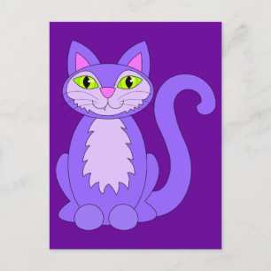 Postal Gato de dibujos animados ojos verdes Kitty Snaggle