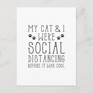 Postal Gato de distanciamiento social
