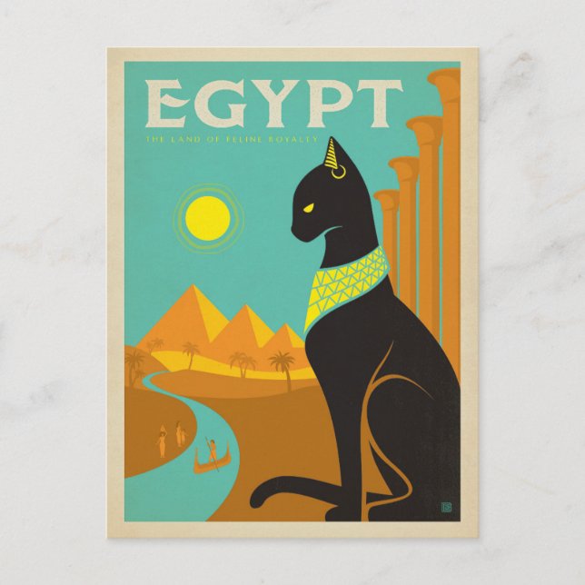 Postal Gato de Egipto (Anverso)
