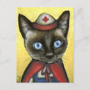 Postal Gato de enfermería