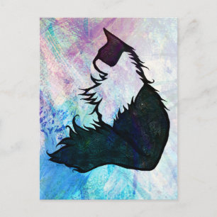 Postal Gato de esmoquin abstracto