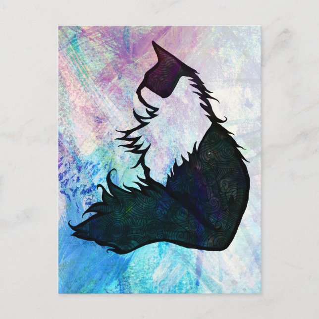 Postal Gato de esmoquin abstracto (Anverso)