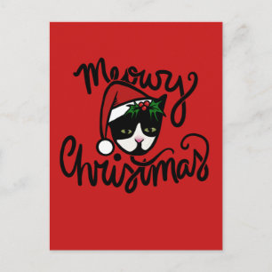 Postal Gato de Esmoquin de Navidad