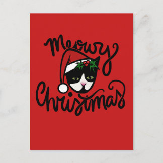 Postal Gato de Esmoquin de Navidad