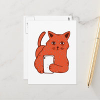 Gato de Fantasía Adorable con Teléfono Móvil