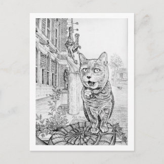 Postal Gato de Filadelfia cerca de la Academia de Ciencia