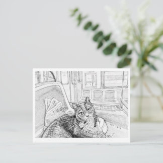 Postal Gato de Filadelfia en el metro (tarjeta postal)