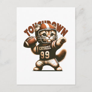 Postal Gato de Fútbol Americano - Purrfección de Touchdow