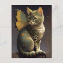 Postal Gato de hadas caprichoso