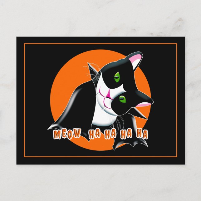 Postal Gato de Halloween (Anverso)