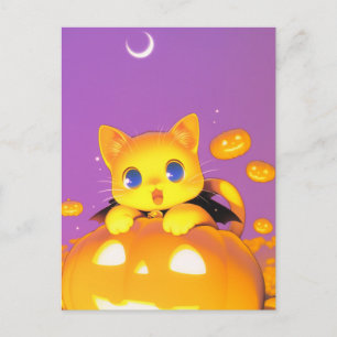 Postal Gato de Halloween