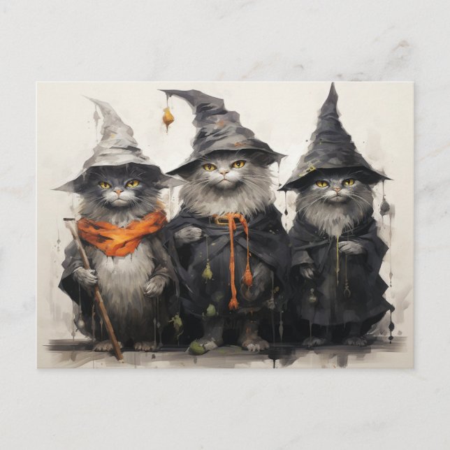 Postal Gato de Halloween (Anverso)