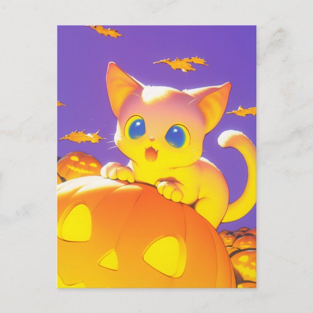 Postal Gato de Halloween (Anverso)