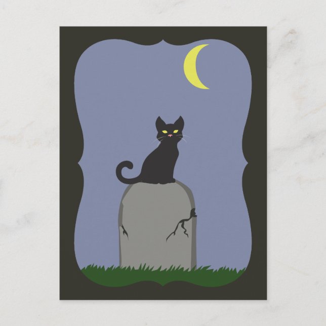 Postal Gato de Halloween espumoso (Anverso)