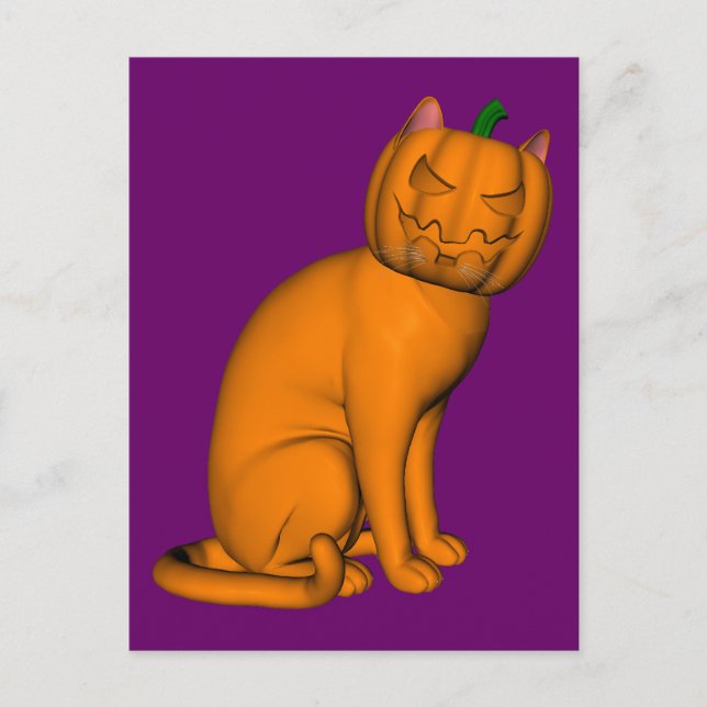 Postal Gato de halloween raro (Anverso)