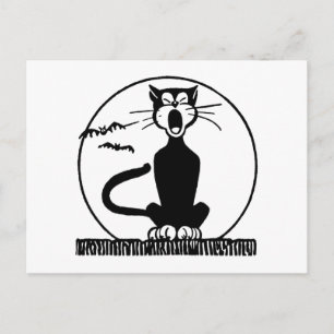 Postal Gato de Halloween vintage