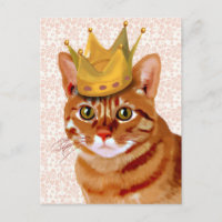 Gato de jengibre con retrato de corona