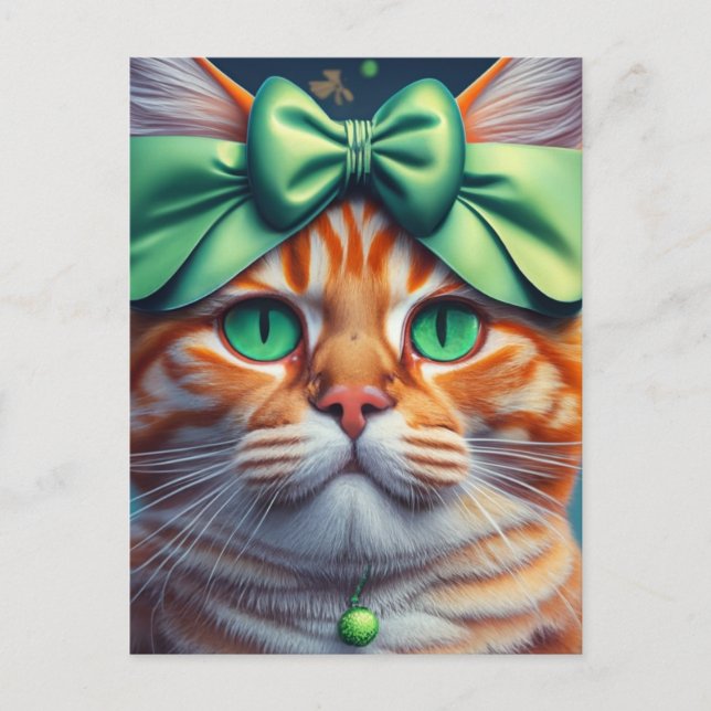 Postal Gato de jengibre del día de los patinadores (Anverso)