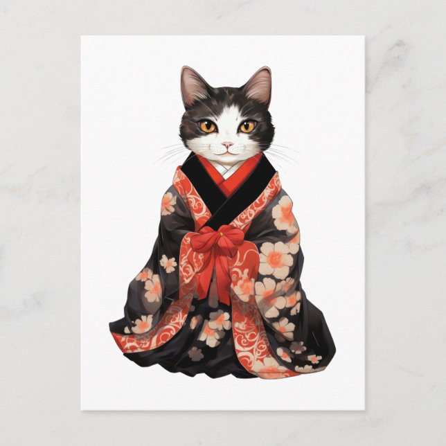 Postal Gato de Kimono (Anverso)