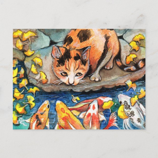 Postal Gato de Koi Pond (Anverso)