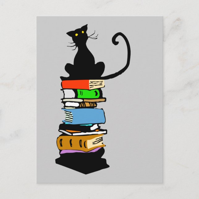 Postal Gato de la biblioteca (Anverso)