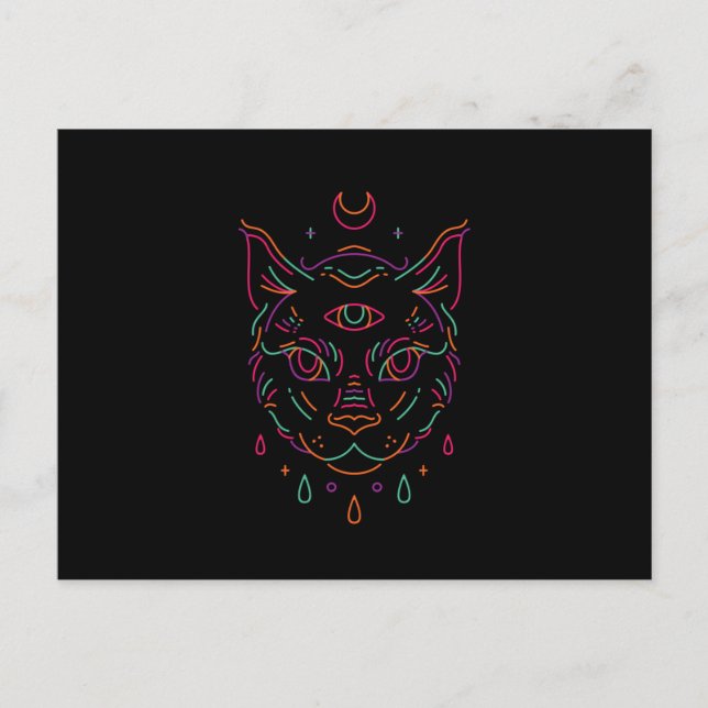 Postal Gato de la Luna (Anverso)