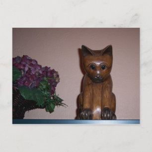 Postal Gato de madera